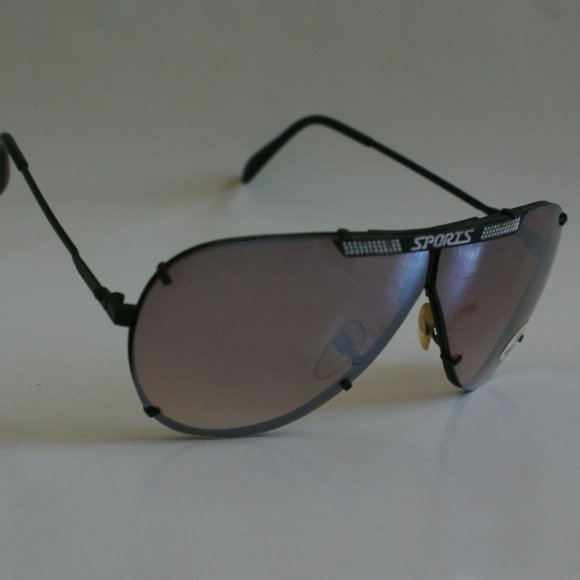 NWT TruVintage 90's semi-rimless Aviator pilot style w/"SPORTS" logo Sunglasses - Picture 3 of 10